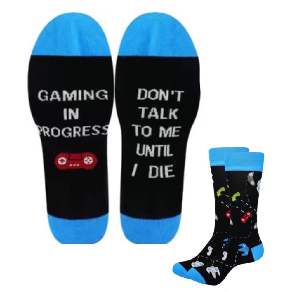 🍒🍒 BUNDLE ONLY Gaming In Progress Don’t Talk To Me Until I Die Crew Socks